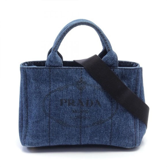 Prada Handbags - PRADA denim Canapa tote bag